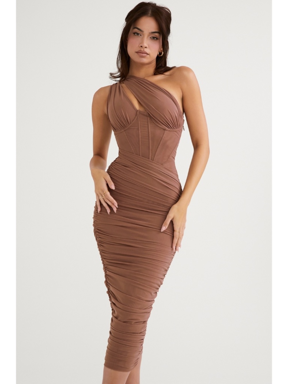 NEW House of CB Valentina Dress Mocha Chocolate XS with Regular Cup